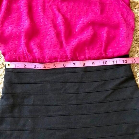 XS Express Fuchsia Pink sexy classy mini bandage dress office career form fitted - Picture 4 of 9